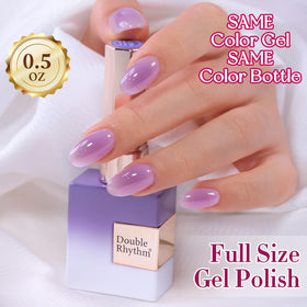 Double Rhythm Jelly Gel Polish 15ml Pale Lavender with base and top coat