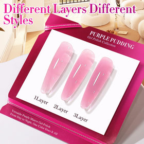 Double Rhythm Jelly Gel Polish 15ml Pale Purple applied on nails