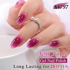 Double Rhythm Jelly Gel Polish 15ml Rose Purple bottle side view