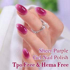 Double Rhythm Jelly Gel Polish 15ml Rose Purple with nail art tools
