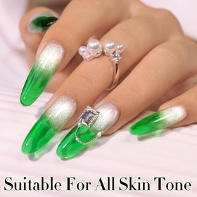 Double Rhythm Jelly Gel Polish application process with UV lamp