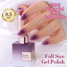 Double Rhythm Jelly Gel Polish applied with glossy finish