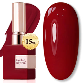 Double Rhythm Jelly Gel Polish Cherry Red A1489 front view
