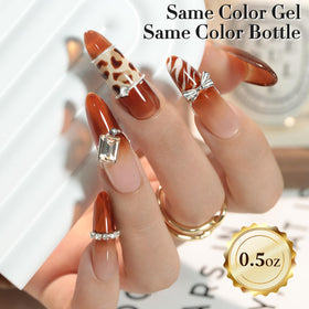 Double Rhythm Jelly Gel Polish Dark Brown swatch on nail