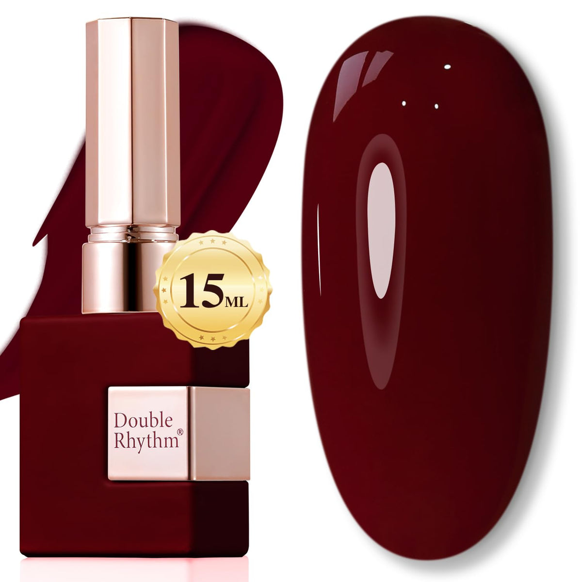 Double Rhythm Jelly Gel Polish Dark Burgundy front view