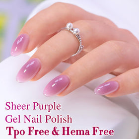 Double Rhythm Jelly Gel Polish Light Purple swatch on nails