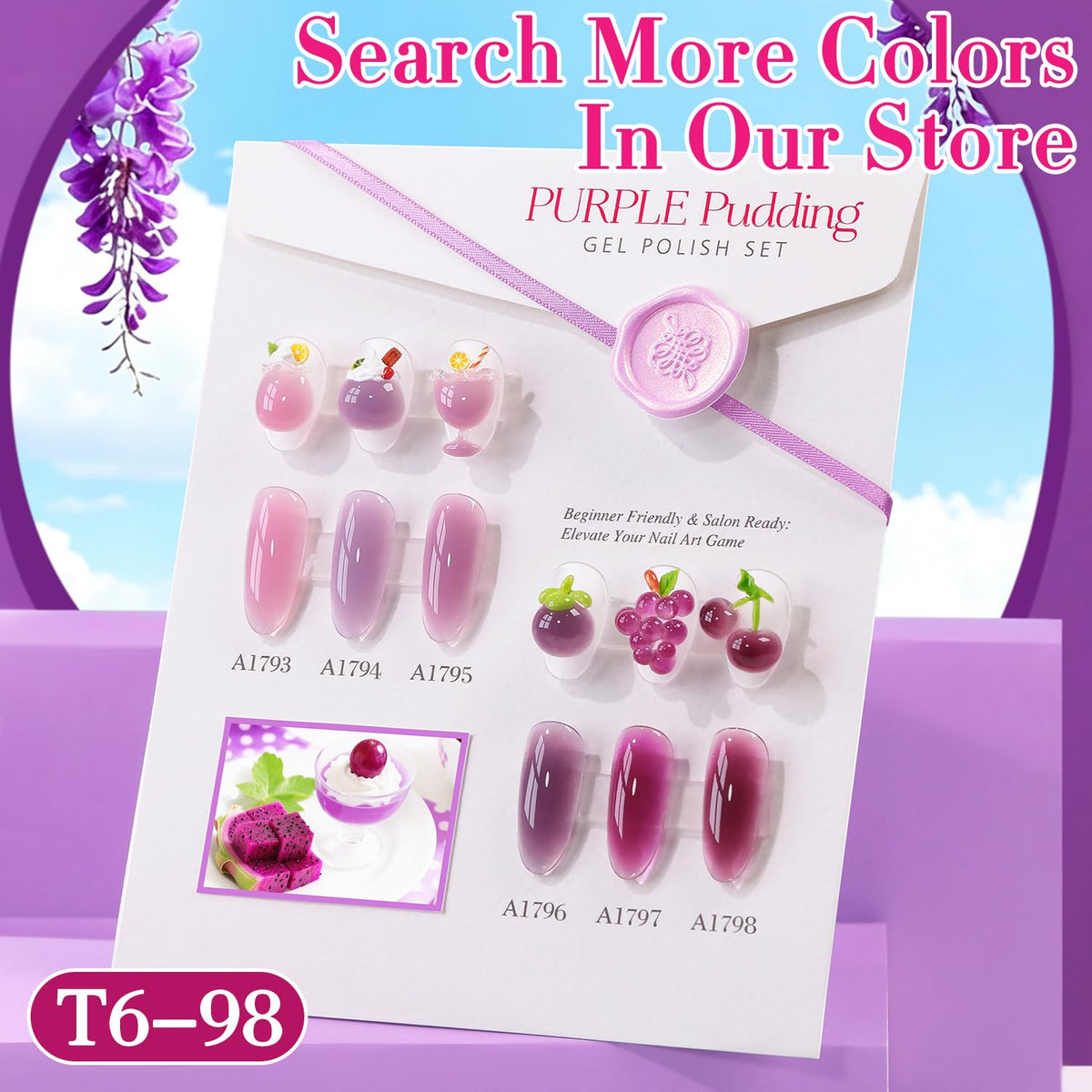 Double Rhythm Jelly Gel Polish Light Purple with UV lamp