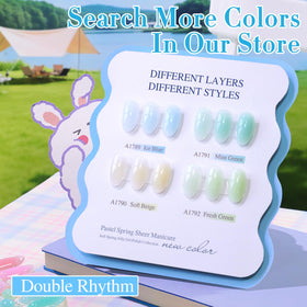 Double Rhythm Jelly Gel Polish Milky Blue colour swatch