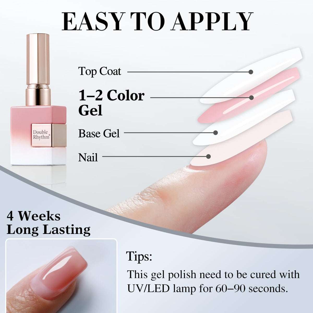Double Rhythm Jelly Nail Polish 15ml alongside nail art tools