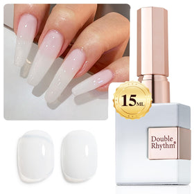 Double Rhythm Jelly Nail Polish 15ml Milky White front view