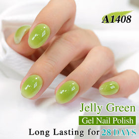 Double Rhythm Jelly Nail Polish 15ML sheer green bottle with cap