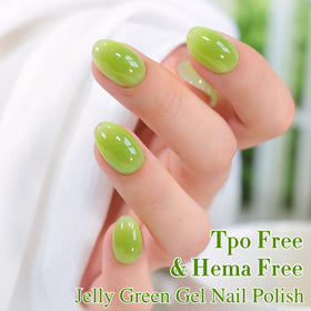 Double Rhythm Jelly Nail Polish 15ML sheer green swatch
