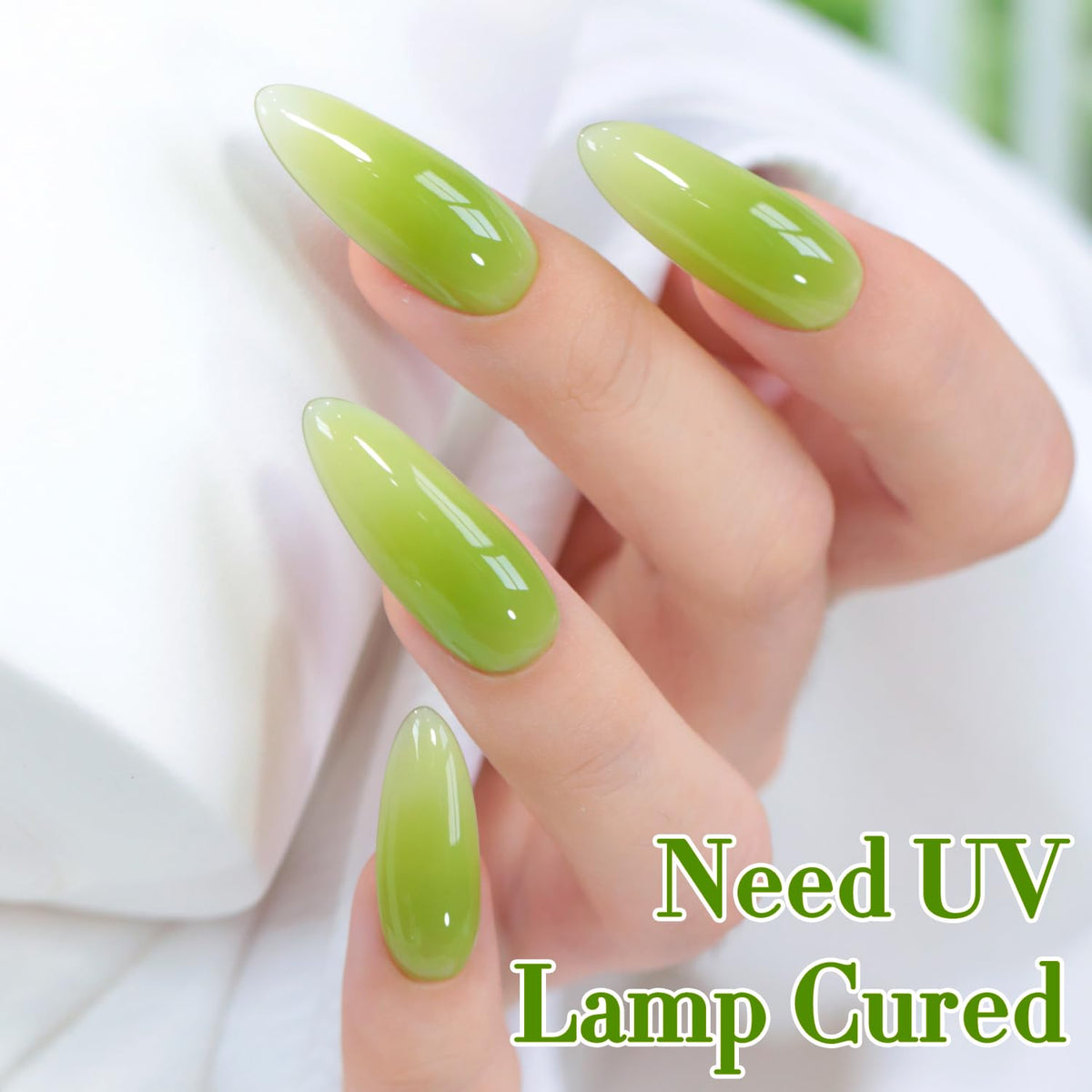 Double Rhythm Jelly Nail Polish 15ML sheer green with UV lamp