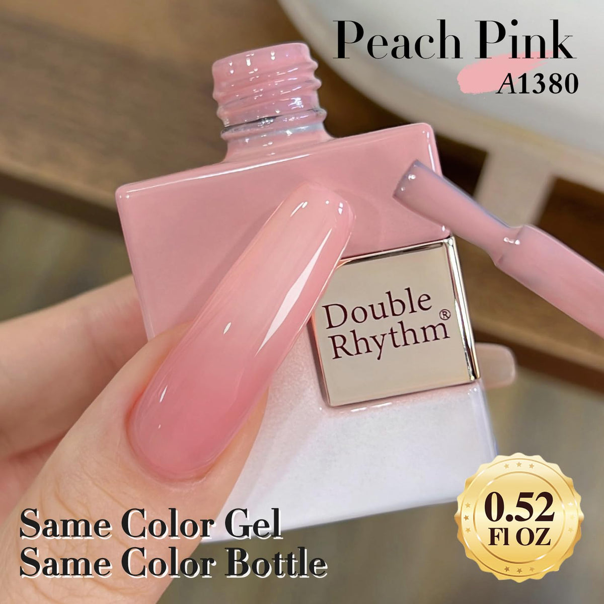 Double Rhythm Jelly Rose Pink Gel Polish 15ml with UV lamp