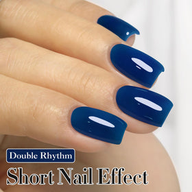 Double Rhythm Navy Blue Gel Polish 15ml bottle side view