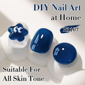 Double Rhythm Navy Blue Gel Polish 15ml bottle with gold handle