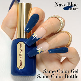 Double Rhythm Navy Blue Gel Polish 15ml showing texture
