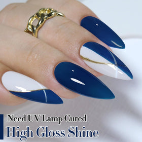 Double Rhythm Navy Blue Gel Polish bottle with brush