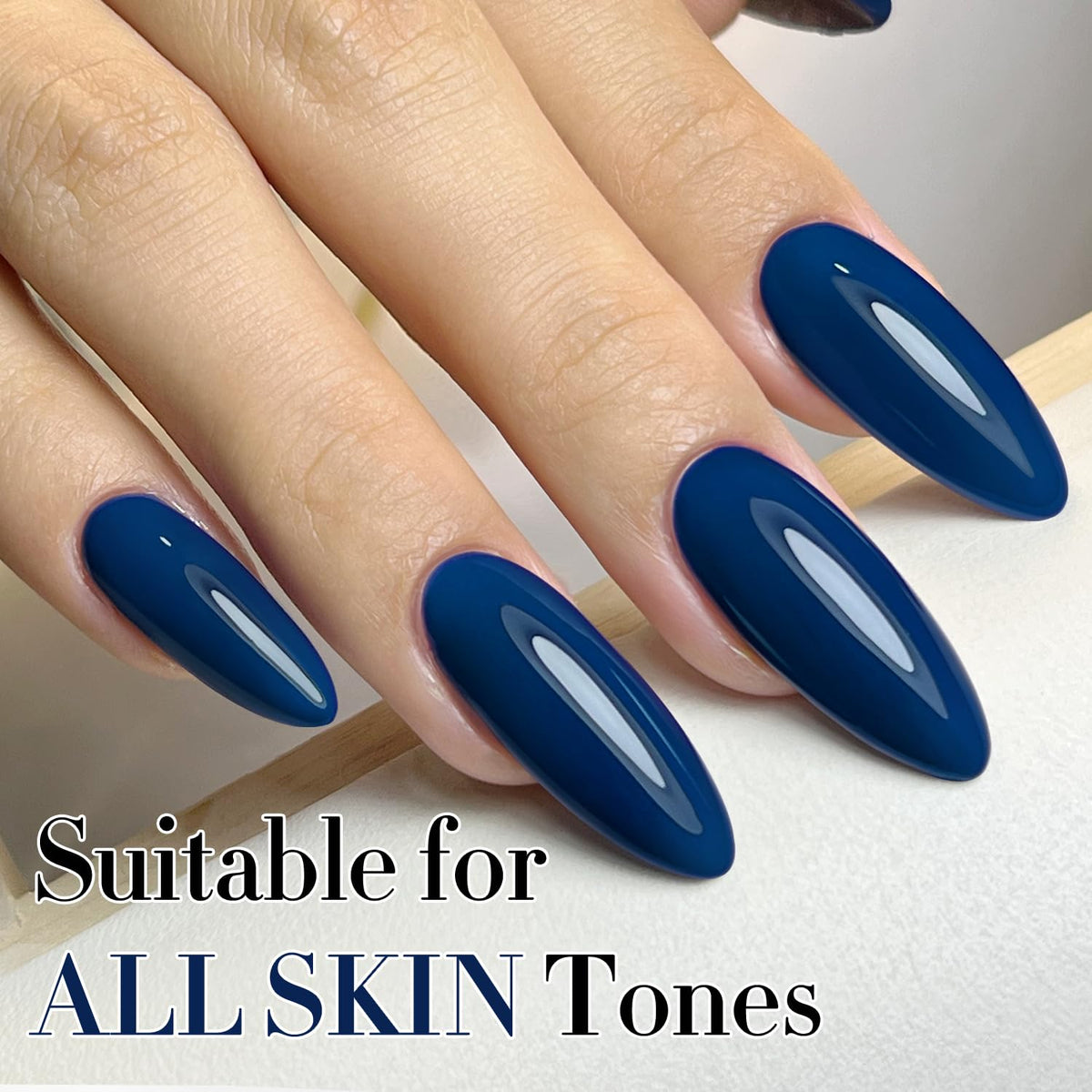 Double Rhythm Navy Blue Gel Polish swatch on a nail