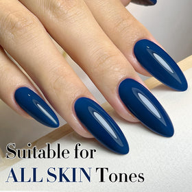 Double Rhythm Navy Blue Gel Polish swatch on a nail
