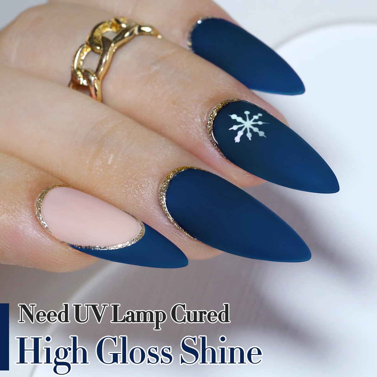 Double Rhythm Navy Blue Gel Polish with nail art tools