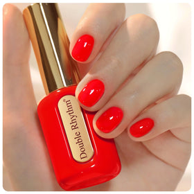 Double Rhythm Neon Red Gel Polish 15ml front view