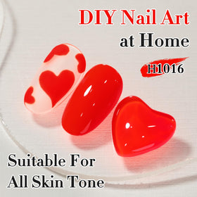 Double Rhythm Neon Red Gel Polish with UV lamp