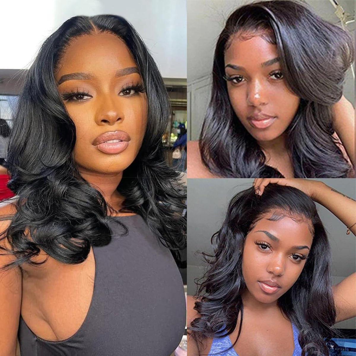 Douyin 16 Inch Body Wave HD Lace Front Wig front view