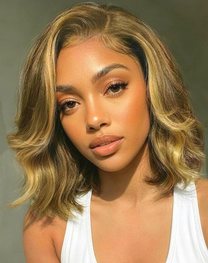 Douyin 4/27 Honey Blonde Bob Wig front view