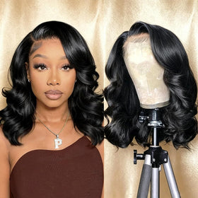 Douyin Bob Wig Human Hair on mannequin for styling