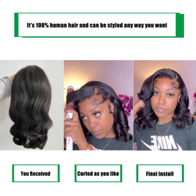 Douyin Bob Wig Human Hair styled with curls