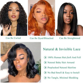Douyin Bob Wig packaging with included wig cap and melting band