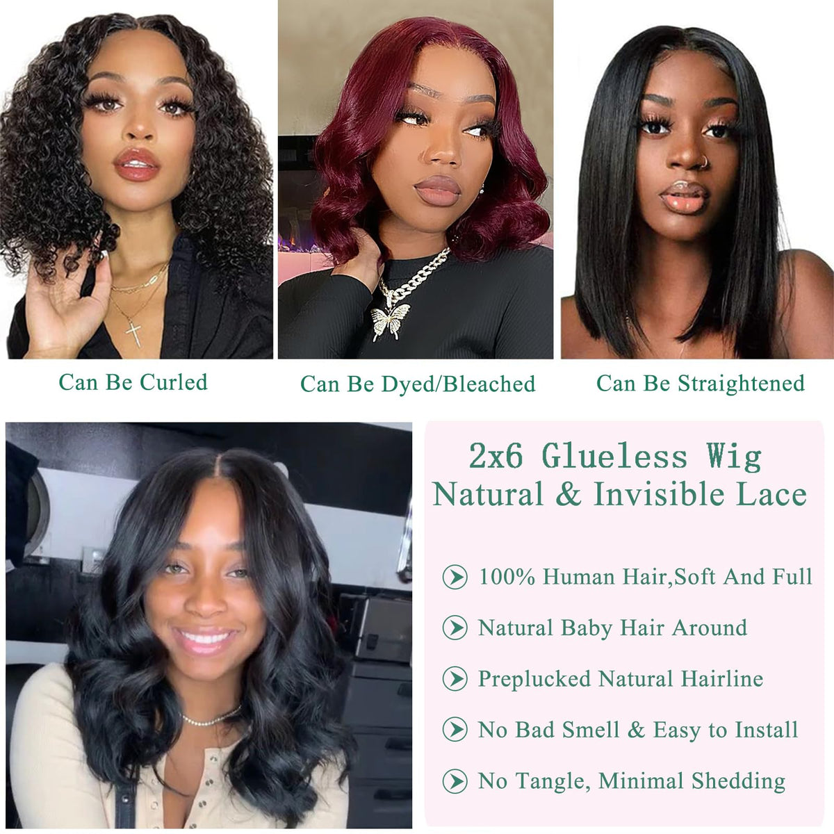 Douyin Glueless Bob Wig on model demonstrating fit