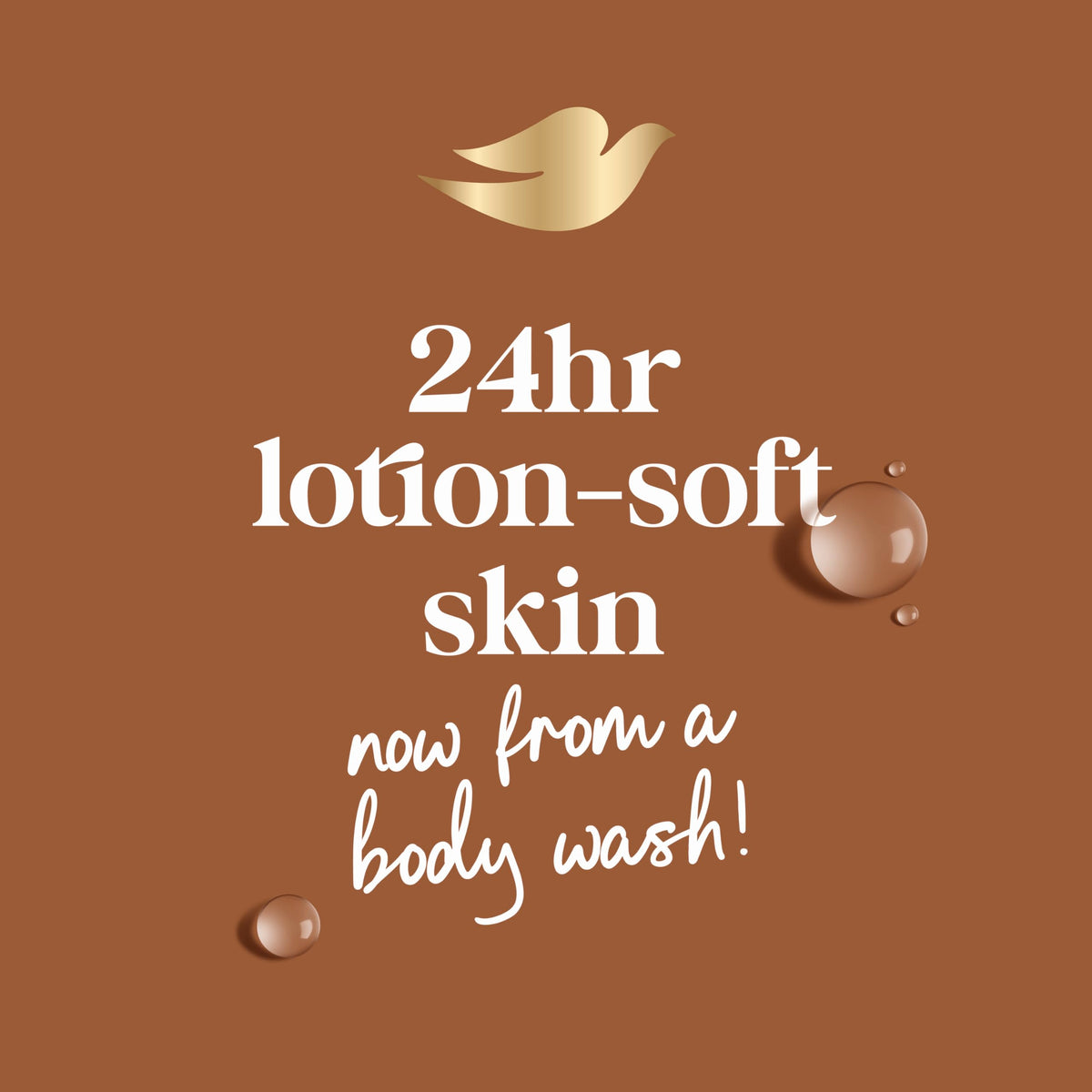 Dove 24hr Lotion Body Wash Coconut & Cocoa Butter in shower setting