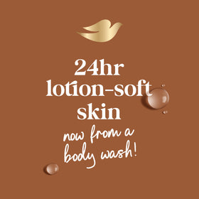 Dove 24hr Lotion Body Wash Coconut & Cocoa Butter in shower setting