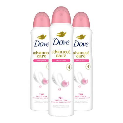 Dove Advanced Care Antiperspirant Deodorant Spray 3 Count packaging front view