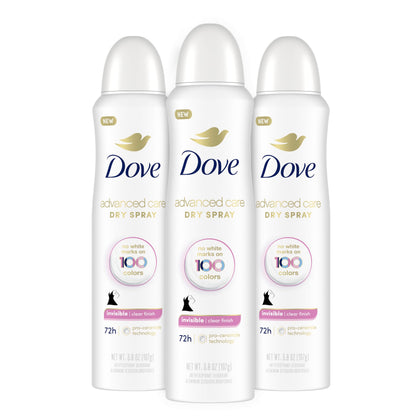 Dove Advanced Care Antiperspirant Deodorant Spray Clear Finish front view