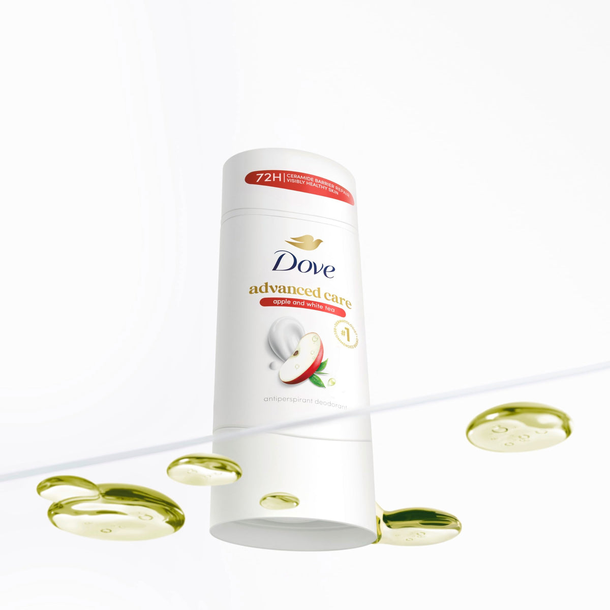 Dove Advanced Care Antiperspirant Deodorant Stick Apple & White Tea application on skin