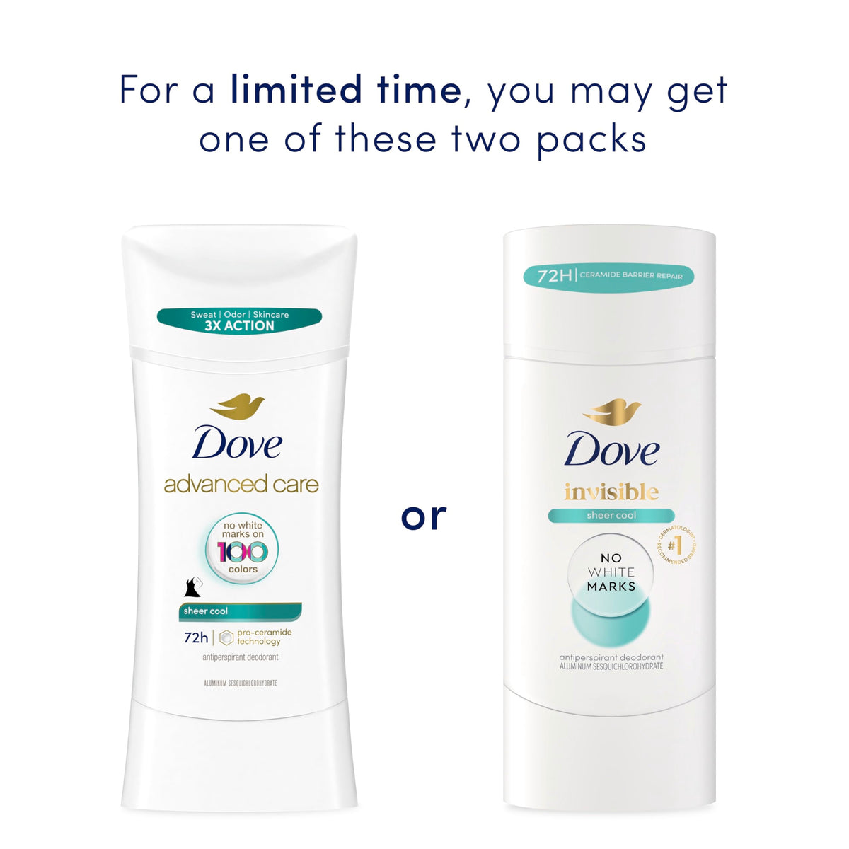Dove Advanced Care Antiperspirant Deodorant Stick application on skin