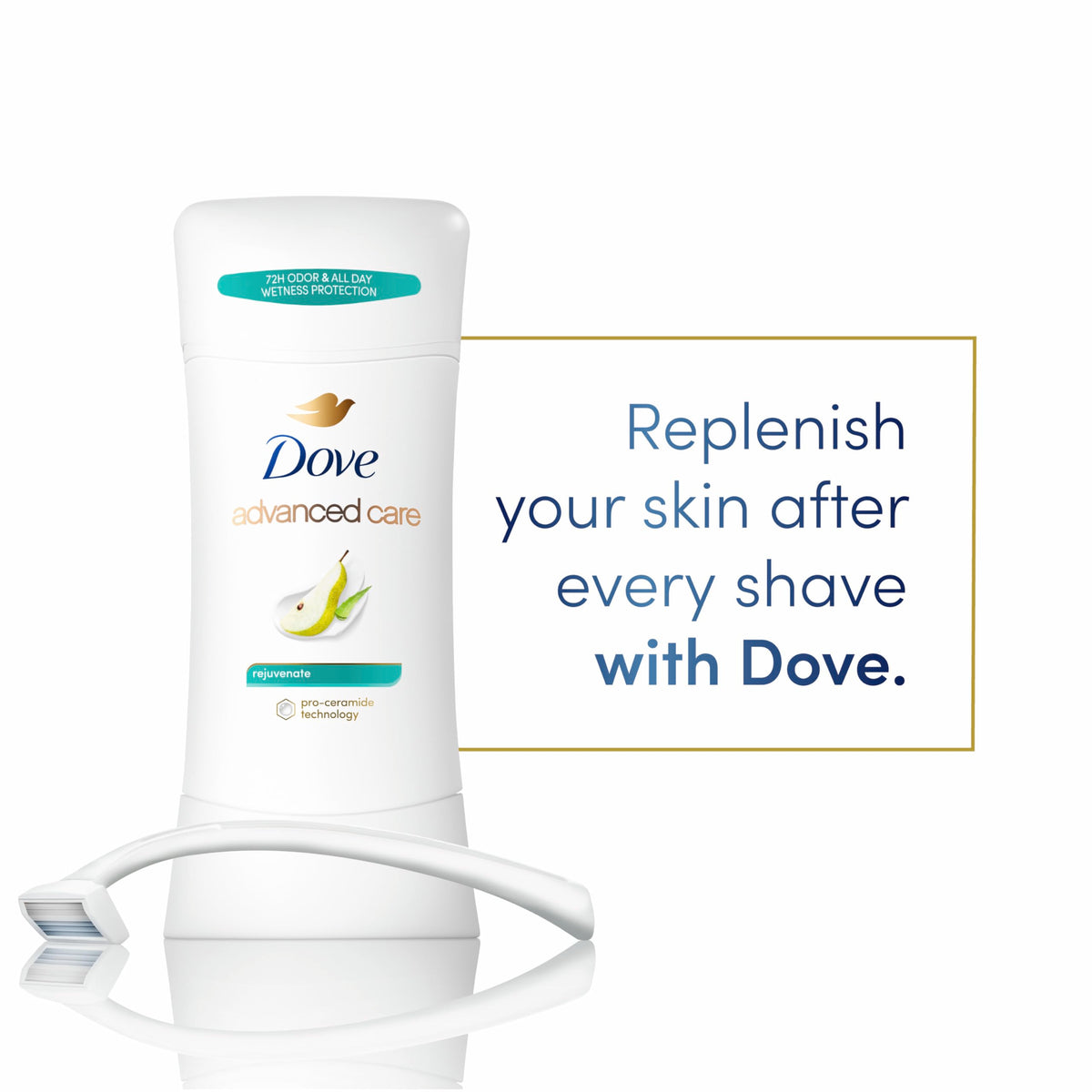 Dove Advanced Care Antiperspirant Deodorant Stick Rejuvenate side view
