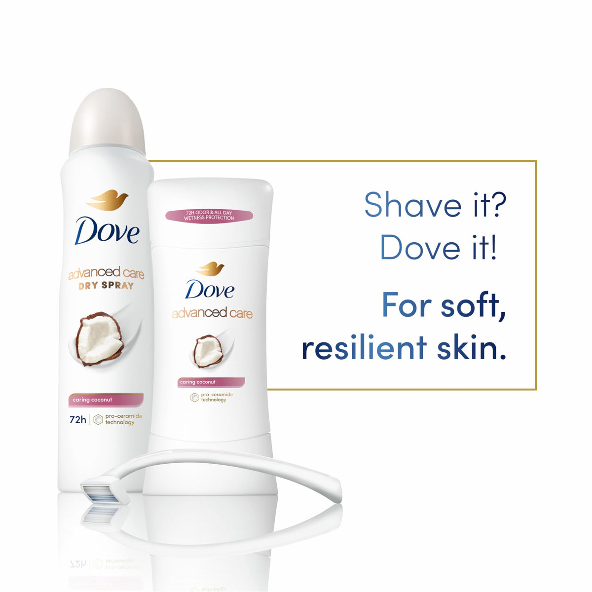 Dove Advanced Care Antiperspirant Dry Spray back view