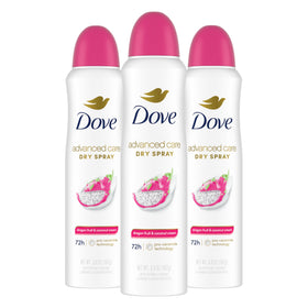 Dove Advanced Care Antiperspirant Spray 3 Pack, Dragon Fruit & Coconut Cream front view
