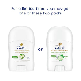 Dove Advanced Care Antiperspirant Stick side view highlighting Pro Ceramide Technology