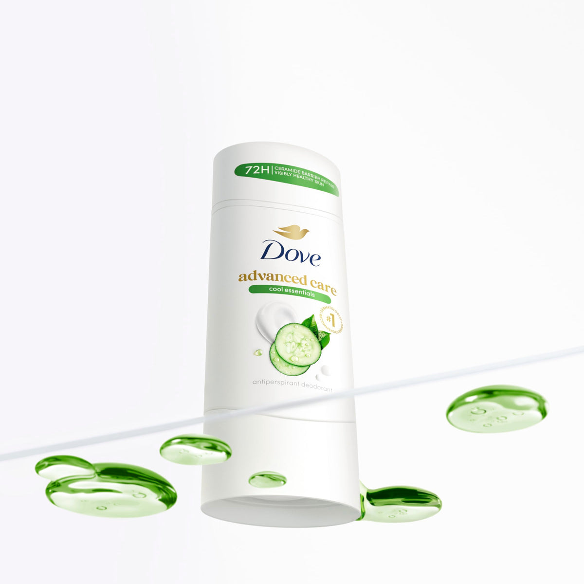 Dove Advanced Care Antiperspirant Stick with close-up of texture
