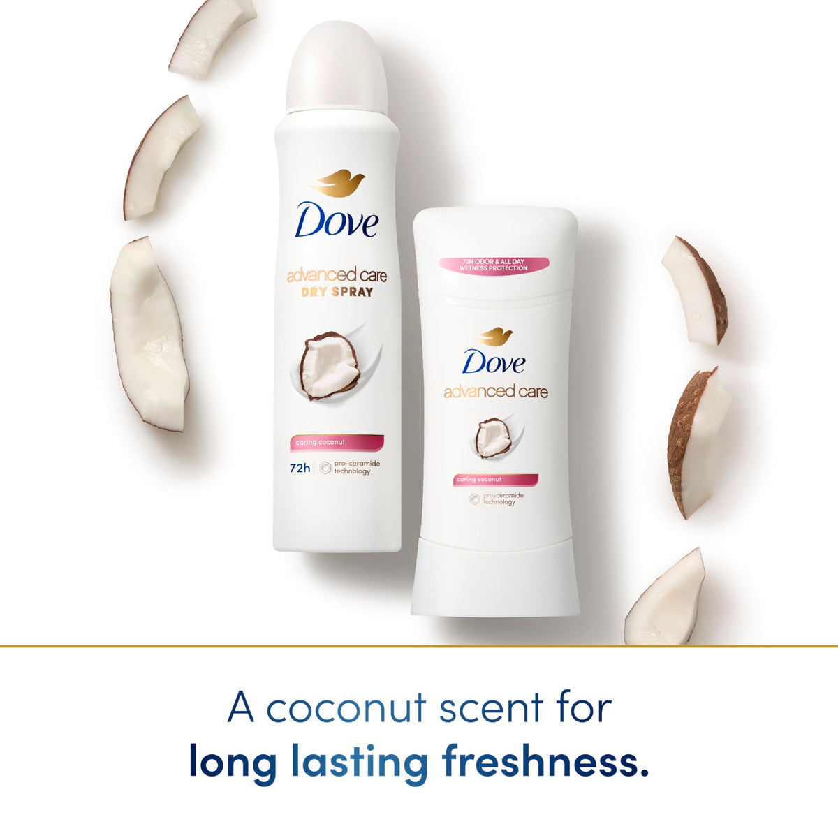 Dove Advanced Care Caring Coconut Dry Spray front view