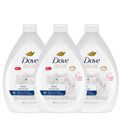 Dove Advanced Care Hand Wash Refill Deep Moisture 34 oz bottle front view