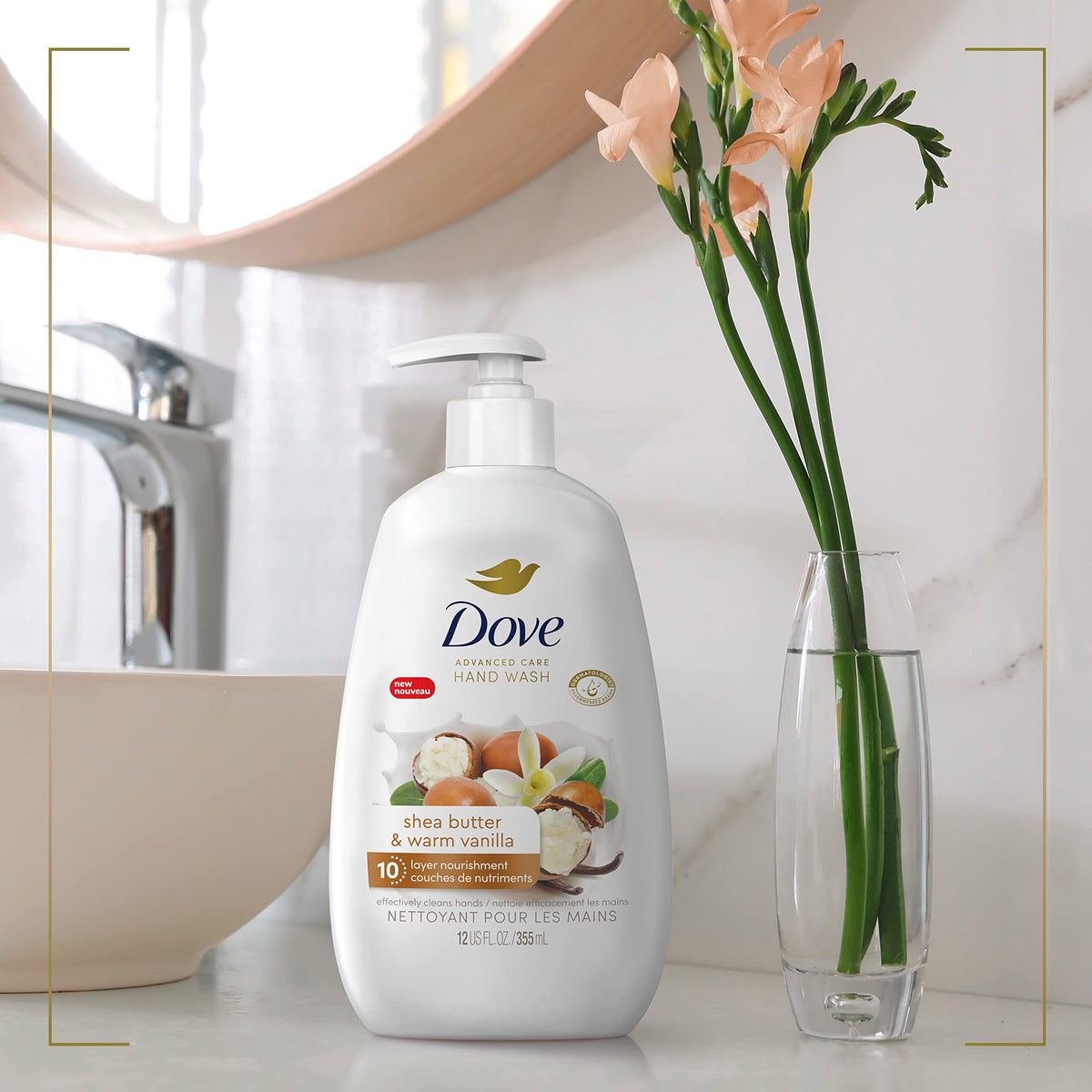 Dove Advanced Care Hand Wash Shea Butter & Warm Vanilla lifestyle scene