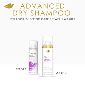 Dove Advanced Dry Shampoo can with natural cassava starch ingredients