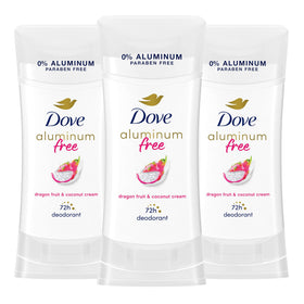 Dove Aluminum Free Deodorant 3 Pack Dragon Fruit and Coconut Cream front view