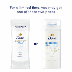 Dove Aluminum Free Deodorant Stick for Women, Sensitive packaging